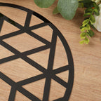 6 - Pack Disposable Table Placemats in Black Laser Cut Geometric Triangle Design - 700GSM Cardboard Placemats for Glamorous Table Settings 13" - Bell Racket Store