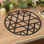 6 - Pack Disposable Table Placemats in Black Laser Cut Geometric Triangle Design - 700GSM Cardboard Placemats for Glamorous Table Settings 13" - Bell Racket Store