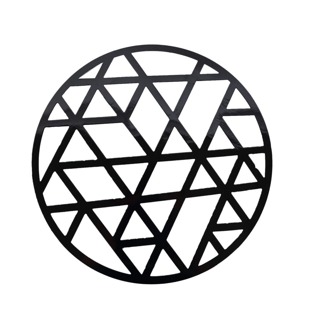 6 - Pack Disposable Table Placemats in Black Laser Cut Geometric Triangle Design - 700GSM Cardboard Placemats for Glamorous Table Settings 13" - Bell Racket Store