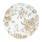 6 - Pack Disposable Table Placemats in French Toile Print 13" in White/Gold - Chic Floral Cardboard Placemats for Stylish Table Setting - Bell Racket Store