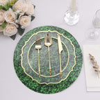 6 - Pack Disposable Table Placemats in Green Boxwood Leaf Print - 700GSM Cardboard Placemats for Forest & Garden Theme Party Decor 13" - Bell Racket Store
