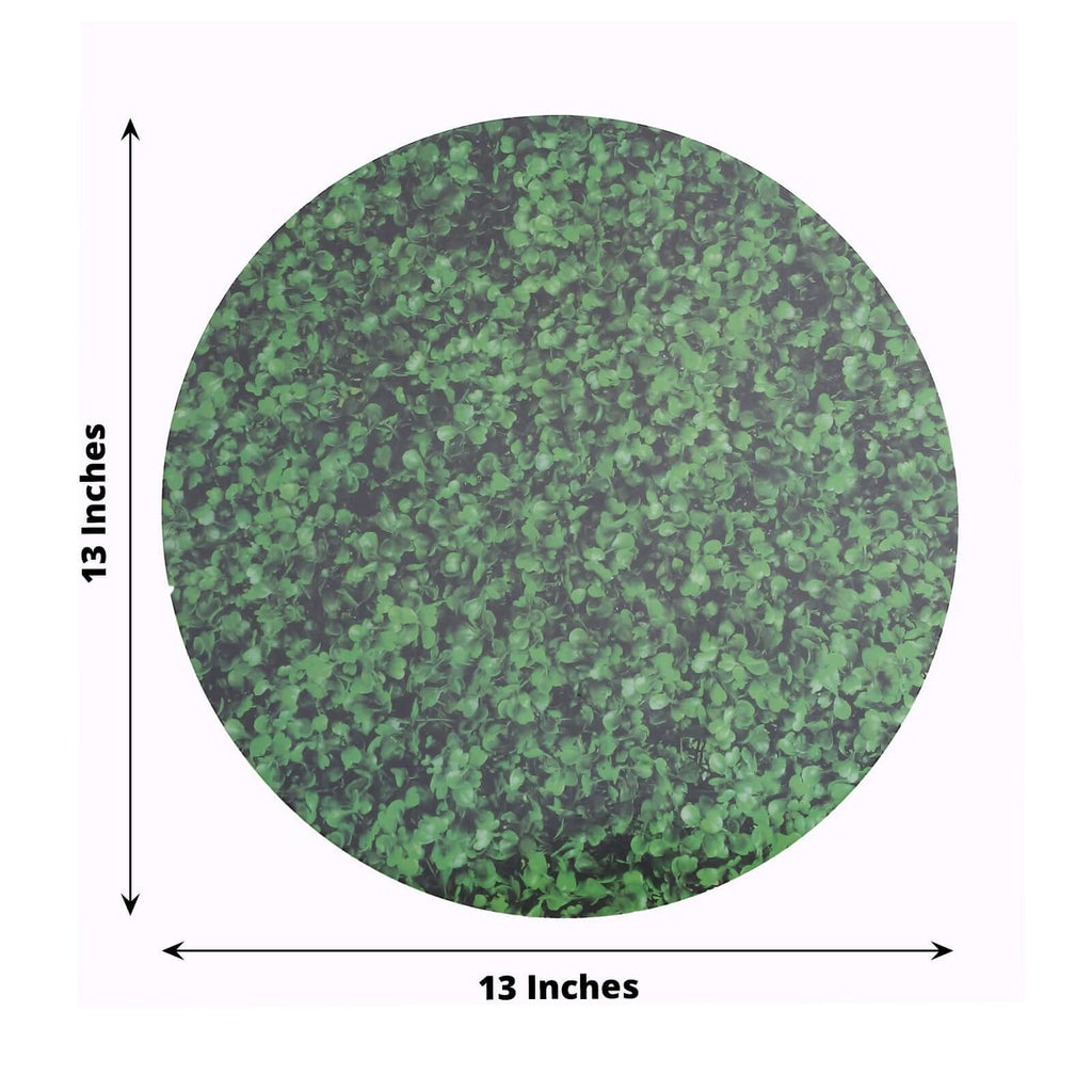 6 - Pack Disposable Table Placemats in Green Boxwood Leaf Print - 700GSM Cardboard Placemats for Forest & Garden Theme Party Decor 13" - Bell Racket Store