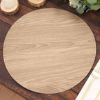 6 - Pack Disposable Table Placemats in Natural with Walnut Wood Design - Cardboard Placemats for Rustic & Farmhouse Themes 13" - Bell Racket Store