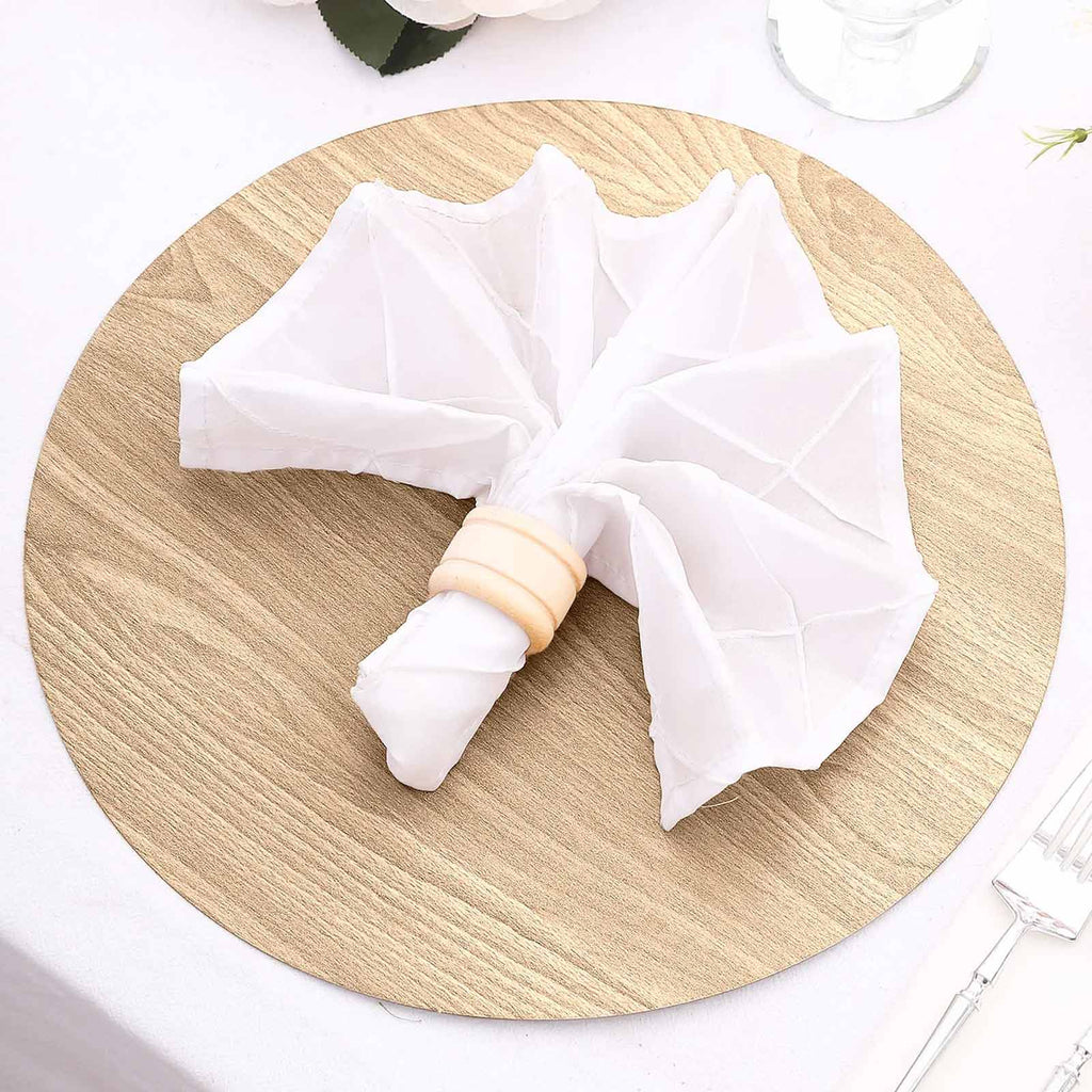 6 - Pack Disposable Table Placemats in Natural with Walnut Wood Design - Cardboard Placemats for Rustic & Farmhouse Themes 13" - Bell Racket Store