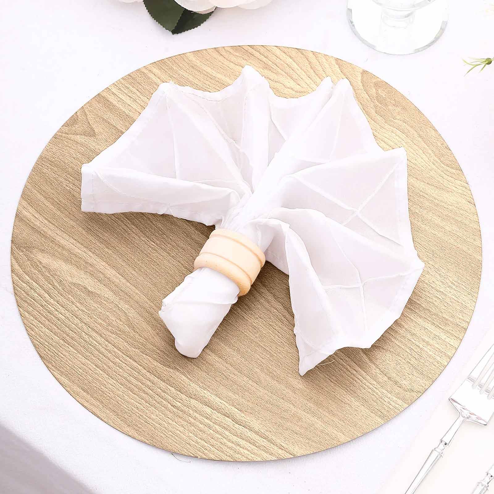 6 - Pack Disposable Table Placemats in Natural with Walnut Wood Design - Cardboard Placemats for Rustic & Farmhouse Themes 13" - Bell Racket Store