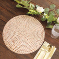 6 - Pack Disposable Table Placemats in Wheat with Woven Rattan Print - 700GSM Cardboard Placemats for Rustic Themes & Outdoor Events 13" - Bell Racket Store