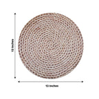 6 - Pack Disposable Table Placemats in Wheat with Woven Rattan Print - 700GSM Cardboard Placemats for Rustic Themes & Outdoor Events 13" - Bell Racket Store