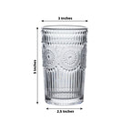 6 Pack Embossed Glass Tumblers â€“ 13oz Clear Vintage Textured Floral Drinking Cups for Water & Cocktails - Bell Racket Store