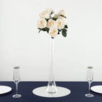 6 - Pack Glass Eiffel Tower Vases Clear with Round Base - Tall Skinny Flower Bud Wedding Centerpieces 20" - Bell Racket Store