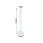6 - Pack Glass Eiffel Tower Vases Clear with Round Base - Tall Skinny Flower Bud Wedding Centerpieces 20" - Bell Racket Store