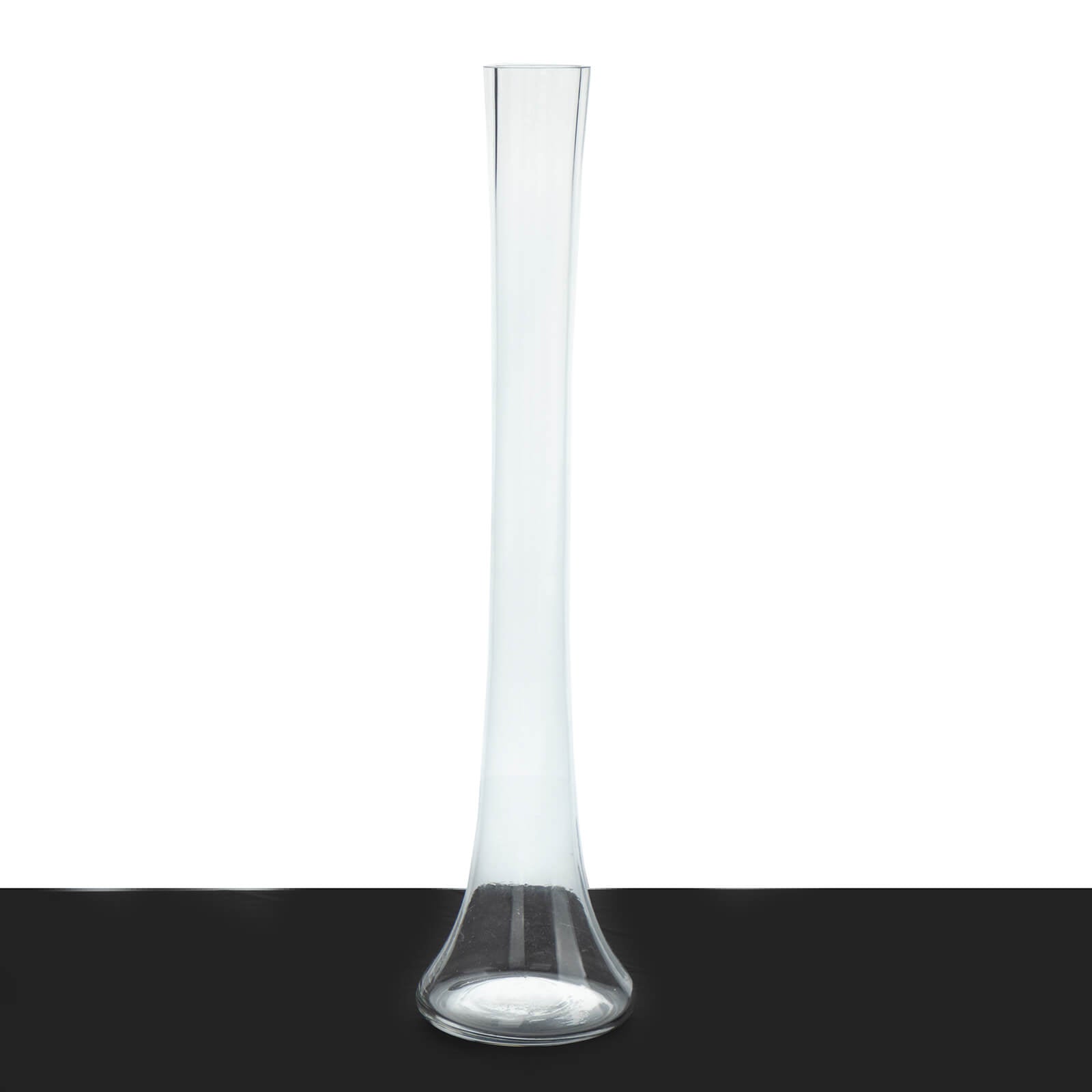 6 - Pack Glass Eiffel Tower Vases Clear with Round Base - Tall Skinny Flower Bud Wedding Centerpieces 20" - Bell Racket Store