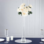 6 - Pack Glass Eiffel Tower Vases Clear with Round Base - Tall Skinny Flower Bud Wedding Centerpieces 20" - Bell Racket Store