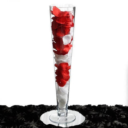 6 - Pack Glass Trumpet Vases Clear - Durable Design for Chic Event Displays 24" - NestOCart