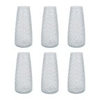 6 - Pack Glass Urn Vases Clear with Diamond Crystal Cut Pattern - Stylish Decorative Design for Event Decor 8.5" - Bell Racket Store