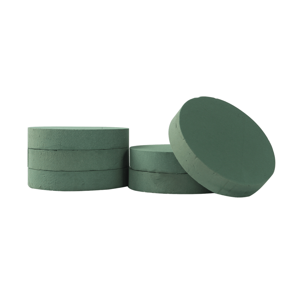 6 Pack Green Large Floral Foam Blocks for Artificial Flowers, 6" Round Wet Styrofoam Bricks Artificial Flower Arrangement Craft Supplies - Bell Racket Store