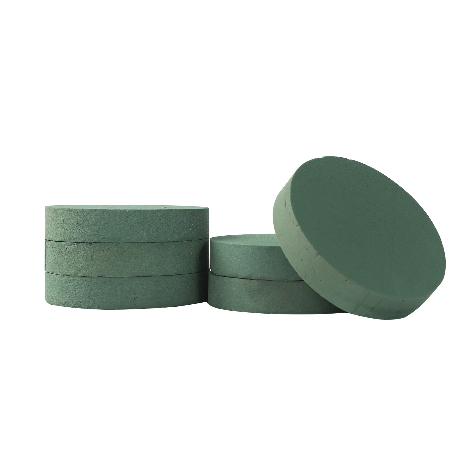 6 Pack Green Large Floral Foam Blocks for Artificial Flowers, 6" Round Wet Styrofoam Bricks Artificial Flower Arrangement Craft Supplies - Bell Racket Store
