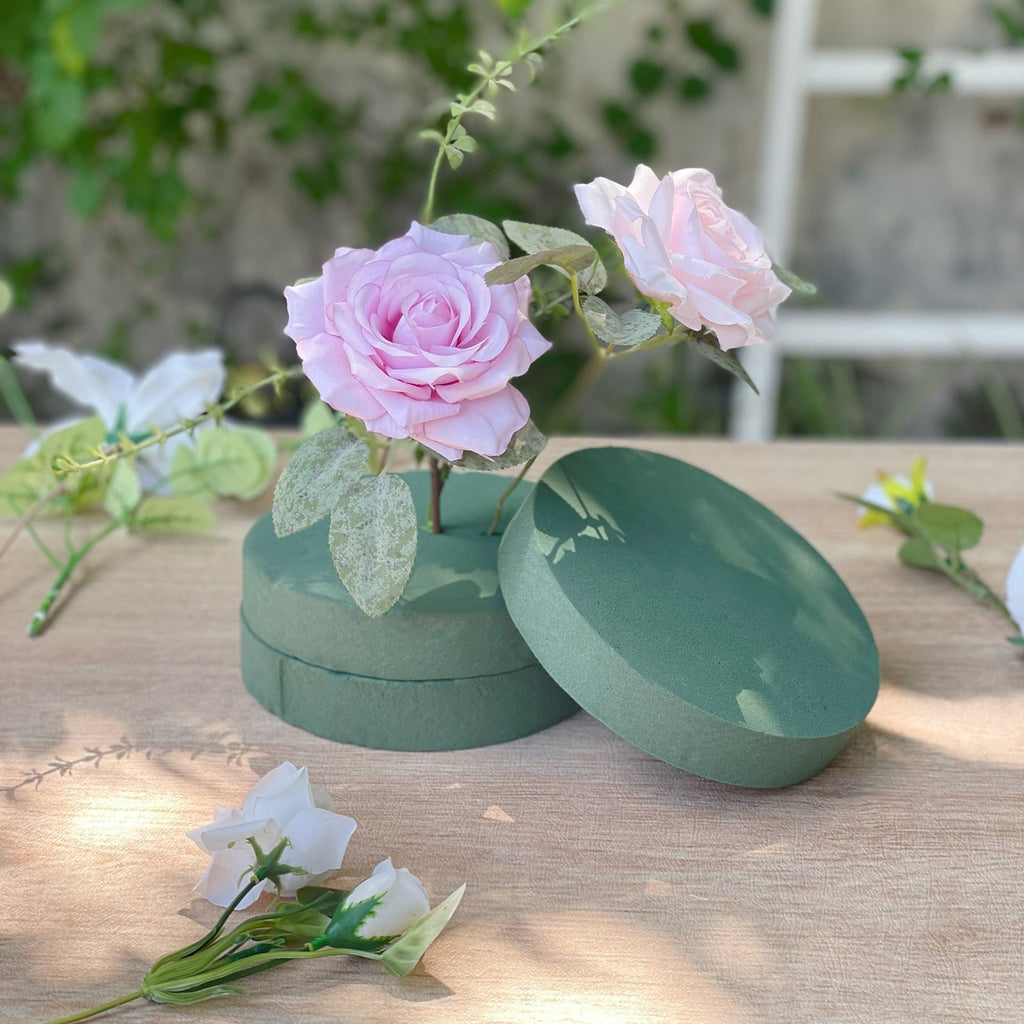 6 Pack Green Large Floral Foam Blocks for Artificial Flowers, 6" Round Wet Styrofoam Bricks Artificial Flower Arrangement Craft Supplies - Bell Racket Store