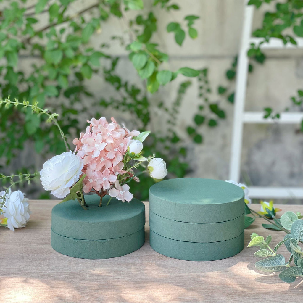 6 Pack Green Large Floral Foam Blocks for Artificial Flowers, 6" Round Wet Styrofoam Bricks Artificial Flower Arrangement Craft Supplies - Bell Racket Store