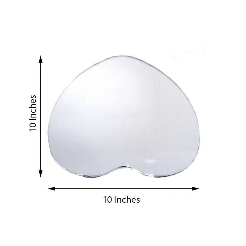 6 - Pack Hanging Wall Decor Heart Glass Mirror Table Centerpiece - Reflective Decorative Display 10" - NestOCart
