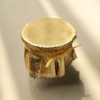 6 - Pack Jar Covers Metallic Gold Round Lame Fabric Design with Satin Tie String - DIY Party Favors & Craft Supplies 6" - Bell Racket Store