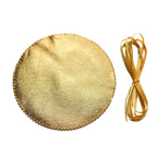6 - Pack Jar Covers Metallic Gold Round Lame Fabric Design with Satin Tie String - DIY Party Favors & Craft Supplies 6" - Bell Racket Store