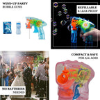 6 - Pack LED Bubble Guns Party Favor Bubbles with Solution & Refillable Bottles â€“ Fun Favors for Weddings, Kids Parties, No Batteries Required - Bell Racket Store