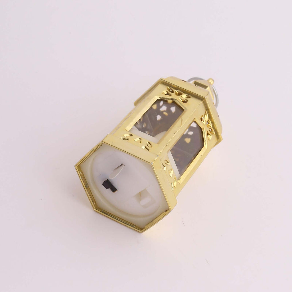 6 - Pack LED Tealights Warm White Moroccan Style Gold - Battery Operated Mini Lantern Candle Lamp Centerpieces 3.5" - Bell Racket Store