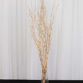 6 - Pack Natural Birch Tree Branches 46" Metallic Gold - Versatile Extra Long Decorative Dried Willow Twigs Sticks for Vase Centerpiece Wedding Decor - Bell Racket Store