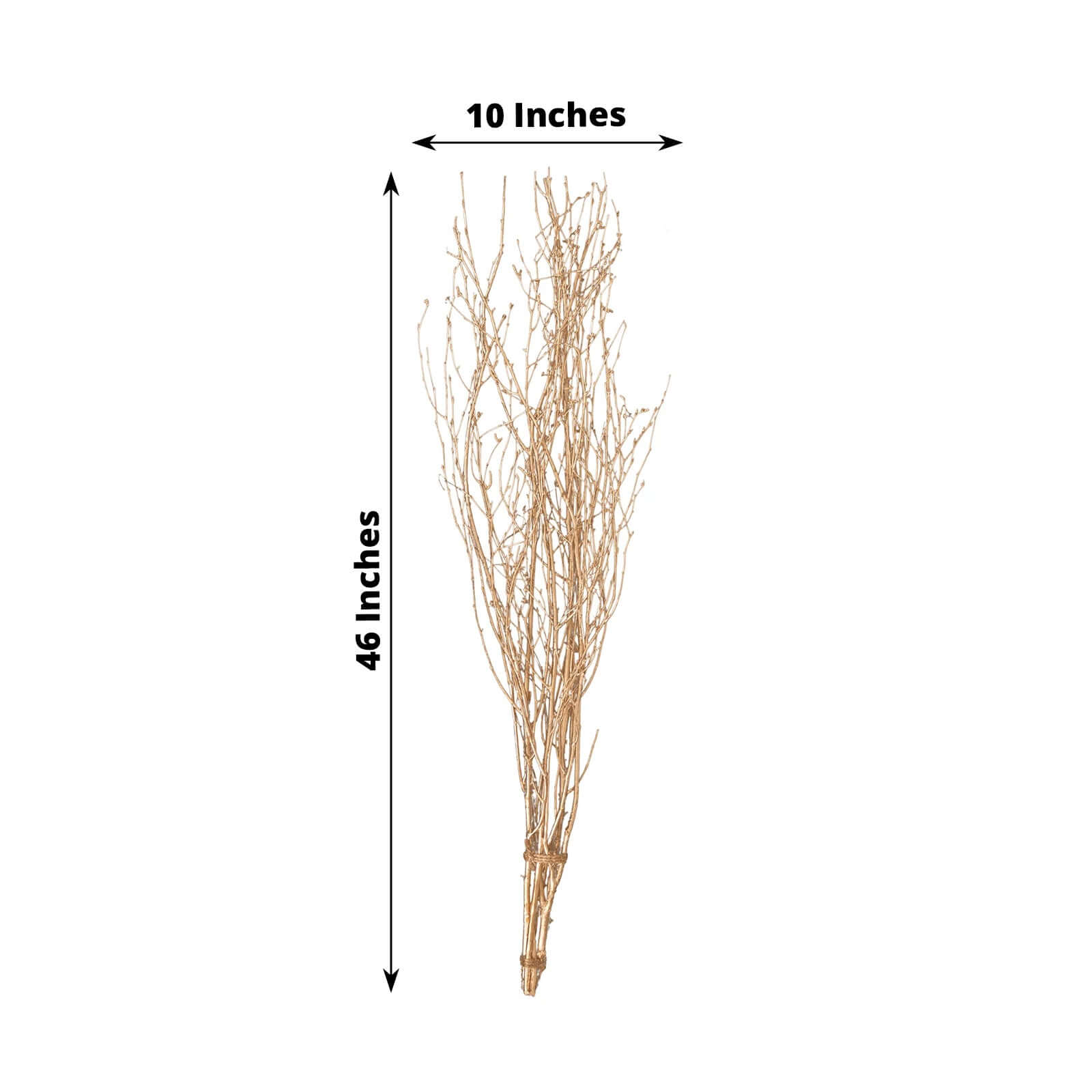 6 - Pack Natural Birch Tree Branches 46" Metallic Gold - Versatile Extra Long Decorative Dried Willow Twigs Sticks for Vase Centerpiece Wedding Decor - Bell Racket Store