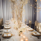 6 - Pack Natural Birch Tree Branches 46" Metallic Gold - Versatile Extra Long Decorative Dried Willow Twigs Sticks for Vase Centerpiece Wedding Decor - Bell Racket Store