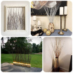 6 - Pack Natural Birch Tree Branches 46" Metallic Gold - Versatile Extra Long Decorative Dried Willow Twigs Sticks for Vase Centerpiece Wedding Decor - Bell Racket Store