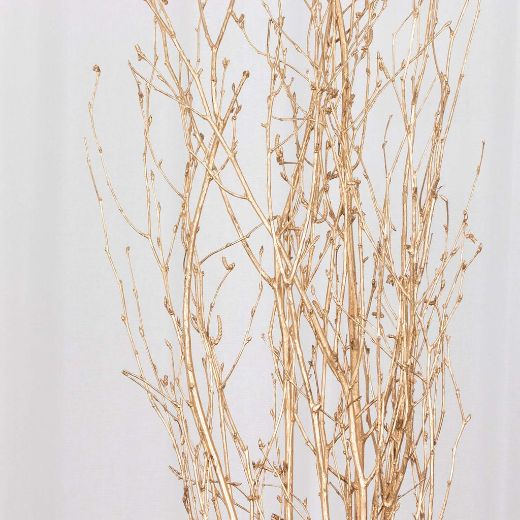 6 - Pack Natural Birch Tree Branches 46" Metallic Gold - Versatile Extra Long Decorative Dried Willow Twigs Sticks for Vase Centerpiece Wedding Decor - Bell Racket Store