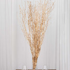6 - Pack Natural Birch Tree Branches 46" Metallic Gold - Versatile Extra Long Decorative Dried Willow Twigs Sticks for Vase Centerpiece Wedding Decor - Bell Racket Store