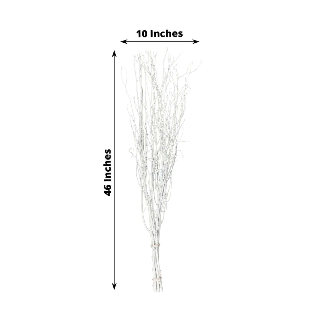 6 - Pack Natural Birch Tree Branches 46" White - Versatile Extra Long Decorative Dried Willow Twigs Sticks for Vase Centerpiece Wedding Decor - Bell Racket Store