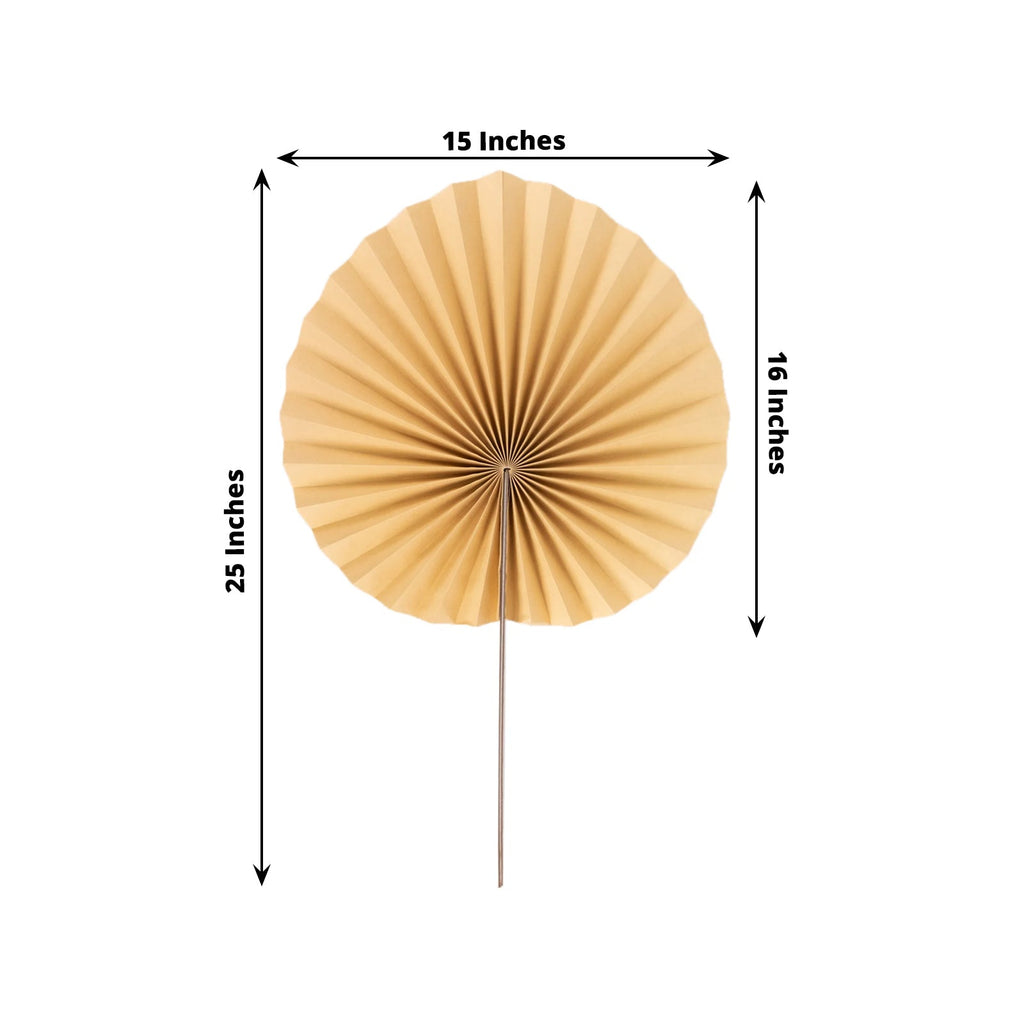 6 Pack Natural Dried Tropical Palm Leaves Paper Fans, 25" Handheld Folding Fans Boho Farmhouse Wall Table Decor - Bell Racket Store