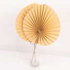 6 Pack Natural Dried Tropical Palm Leaves Paper Fans, 25" Handheld Folding Fans Boho Farmhouse Wall Table Decor - Bell Racket Store