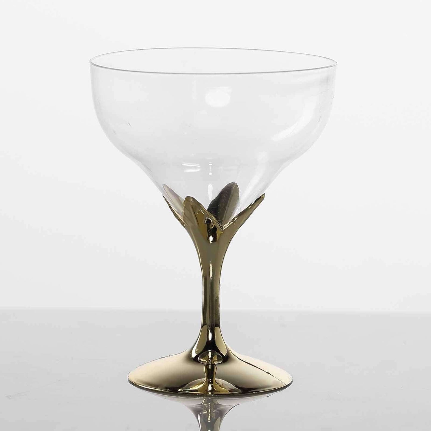 6 - Pack Plastic Champagne Glasses Gold Hard Material - Durable Disposable Goblets for Wine 5oz - NestOCart