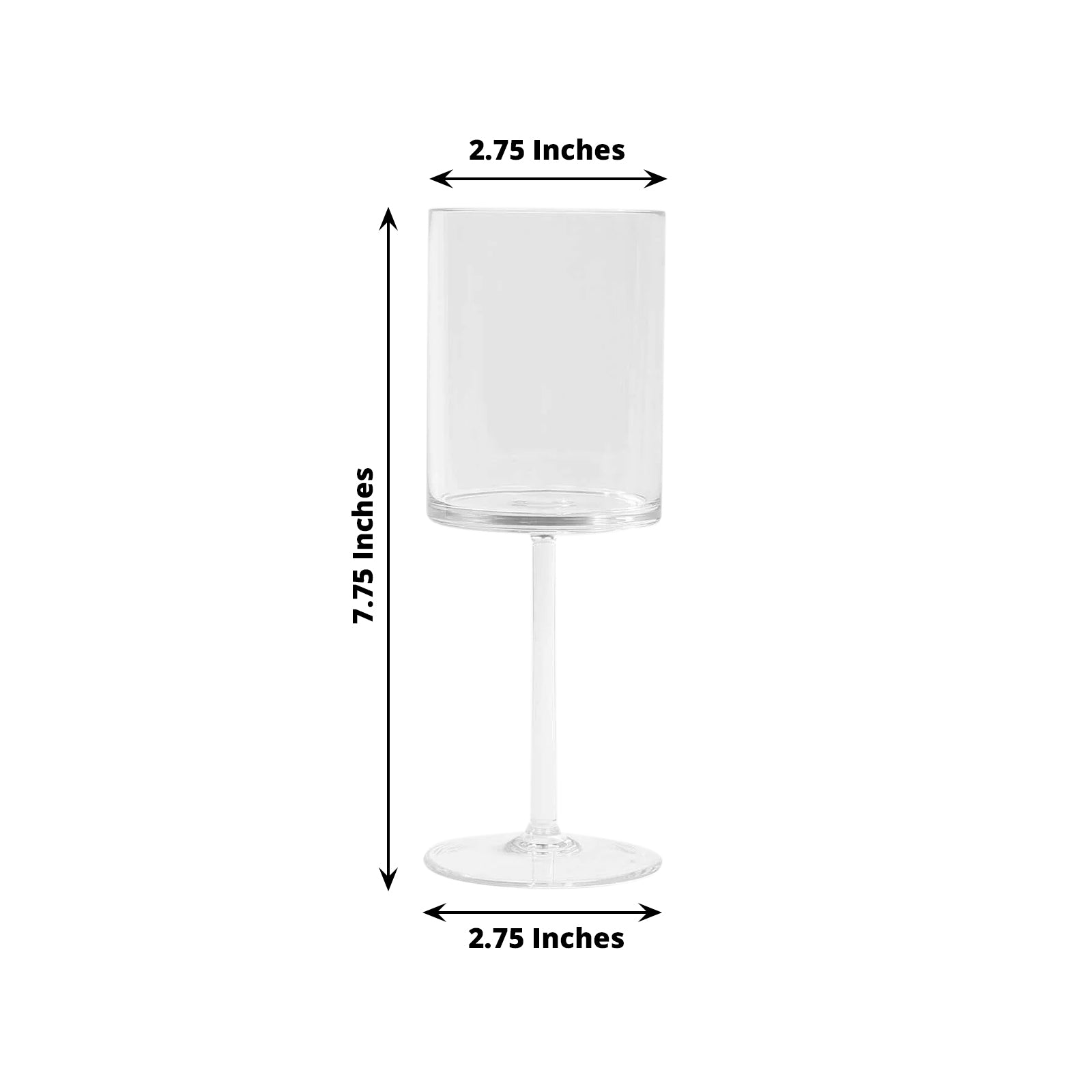 6 - Pack Plastic Cocktail Glasses Clear Cylindrical Long Stem - Shatterproof Tumblers 10oz - Bell Racket Store