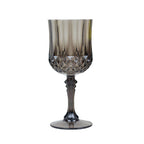 6 - Pack Plastic Cocktail Goblets Black Transparent Crystal Cut - Shatterproof Drinkware 8oz - Bell Racket Store