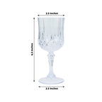 6 - Pack Plastic Cocktail Goblets Clear Crystal Cut - Shatterproof Drinkware 8oz - Bell Racket Store