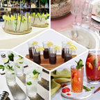 6 - Pack Plastic Cocktail Tumblers Clear Transparent Crystal Cut Style - Shatterproof Highball Glasses 14oz - Bell Racket Store