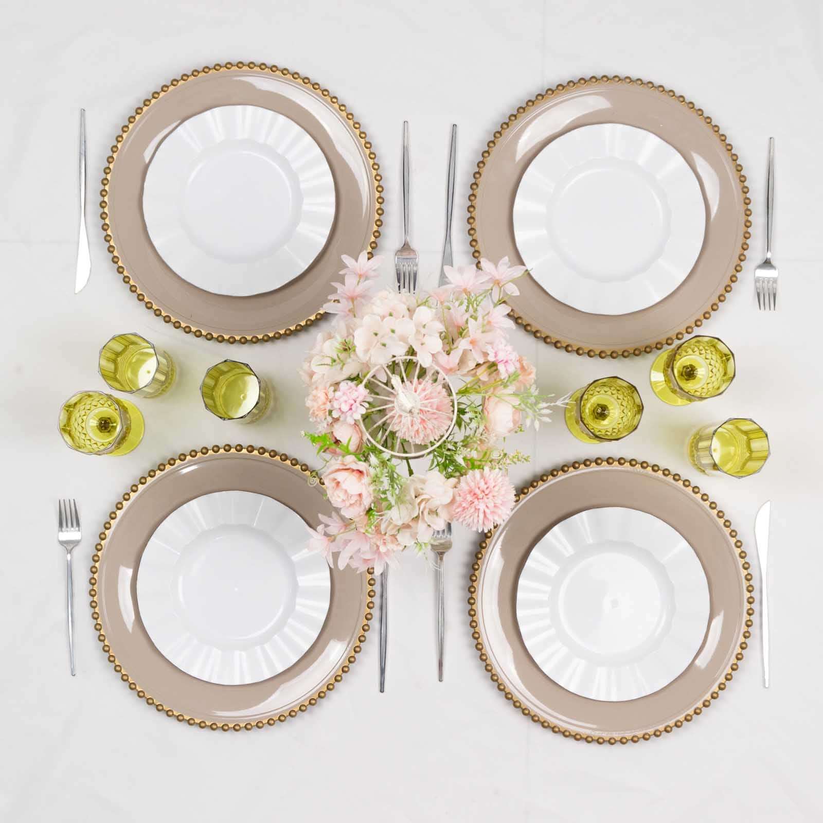 6 - Pack Plastic Cocktail Tumblers Green Transparent Crystal Cut Style - Shatterproof Highball Glasses 14oz - Bell Racket Store