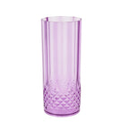 6 - Pack Plastic Cocktail Tumblers Purple Transparent Crystal Cut Style - Shatterproof Highball Glasses 14oz - Bell Racket Store