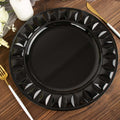 6-Pack Plastic Round Charger Plates 13" in Black with Bejeweled Rim, Luxe Decorative Dinner Party Charger Tableware