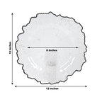 6 - Pack Plastic Round Charger Plates 13" in Clear Reef Design with Black Rim, Decorative Dinner Party Serving Plates - Bell Racket Store