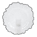 6 - Pack Plastic Round Charger Plates 13" in Clear Reef Design with Black Rim, Decorative Dinner Party Serving Plates - Bell Racket Store