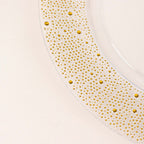 6 - Pack Plastic Round Charger Plates 13" in Clear with Gold Pearl Beaded Rim, Upscale Dinner Serving Plates - Bell Racket Store