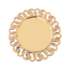 6 - Pack Plastic Round Charger Plates 13" in Gold with Entwined Swirl Rim, Plastic Disposable Decorative Chargers - Bell Racket Store