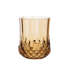 6 - Pack Plastic Whiskey Cups Amber Gold Crystal Cut Style - Reusable Stemless Wine Glasses 8oz - Bell Racket Store
