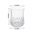 6 - Pack Plastic Whiskey Cups Clear Crystal Cut Style - Reusable Stemless Wine Glasses 8oz - Bell Racket Store